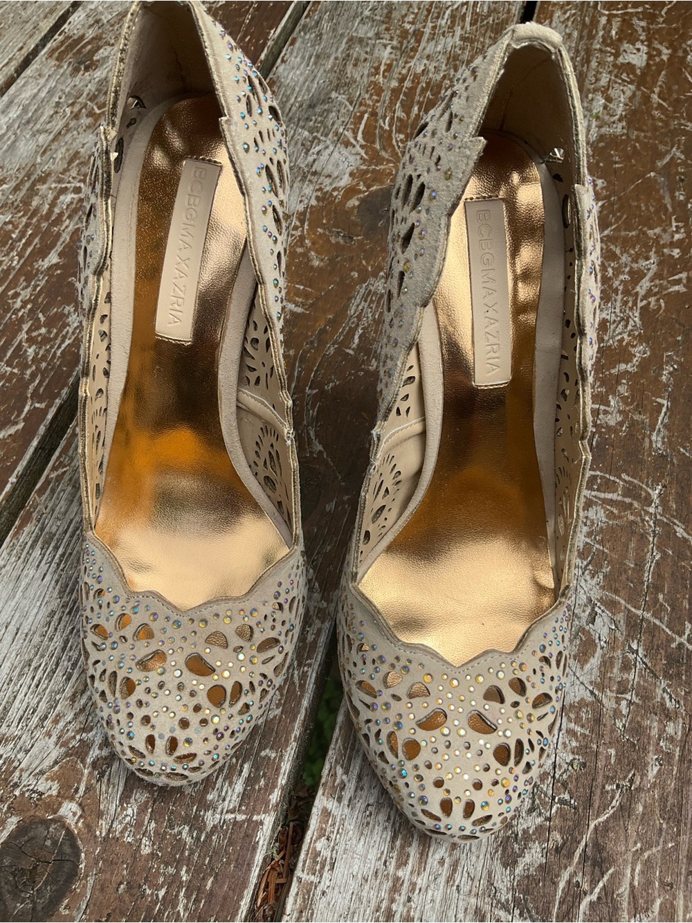 BCBGMaxAzria Rhinestone Heels - Picture 7 of 9